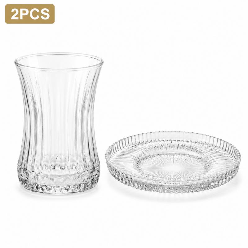 Espresso Shot Glass - Ensemble de 2 tasses et soucoupes